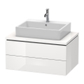 Immagine di Duravit L-CUBE base sottolavabo sospesa L.82 P. 55 cm, con 2 cassetti, scasso per sifone e coprisifone, senza consolle, colore bianco finitura lucido LC581702222