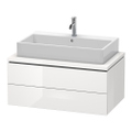 Immagine di Duravit L-CUBE base sottolavabo sospesa L.92 P. 55 cm, con 2 cassetti, scasso per sifone e coprisifone, senza consolle, colore bianco finitura lucido LC581802222