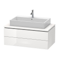 Immagine di Duravit L-CUBE base sottolavabo sospesa L.102 P. 55 cm, con 2 cassetti, scasso per sifone e coprisifone, senza consolle, colore bianco finitura lucido LC581902222