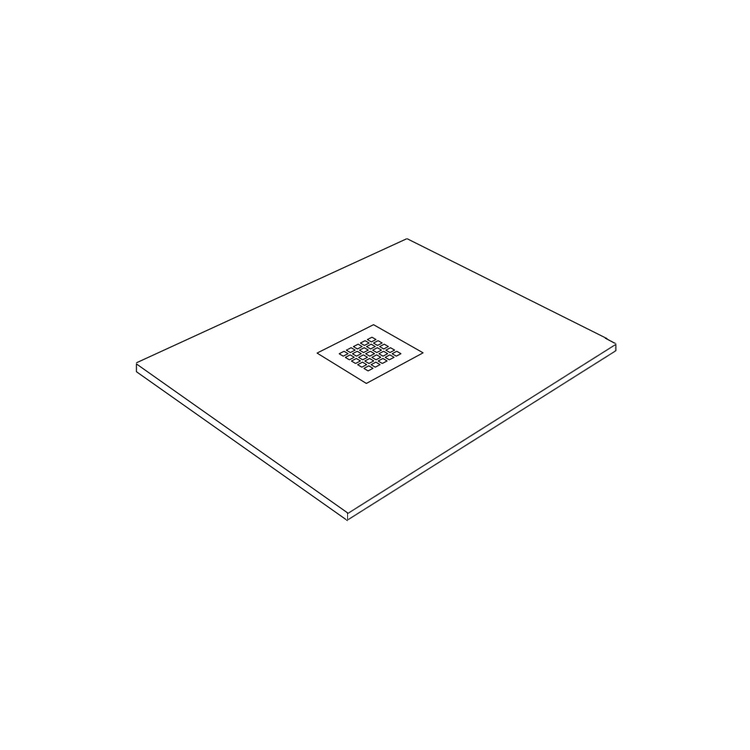 Immagine di RCR BASIC CEMENTO piatto doccia antiscivolo quadrato P.90 L.90 cm, completo di griglia copripiletta in acciaio inossidabile, colore bianco finitura cemento S18819