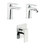 Immagine di Nobili SEVEN set rubinetteria con miscelatore lavabo monocomando senza scarico, miscelatore bidet monocomando con scarico, miscelatore monocomando doccia ad incasso, finitura cromo SEE124118/2CR+SE124119/1CR+SE124108CR