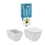 Immagine di Ideal Standard I.LIFE B set completo sanitari sospesi, vaso con sedile a chiusura ammortizzata e bidet monoforo, colore bianco finitura lucido, modulo installazione COMBIFIX per parete in muratura 111.016.00.1C-I.LIFE B