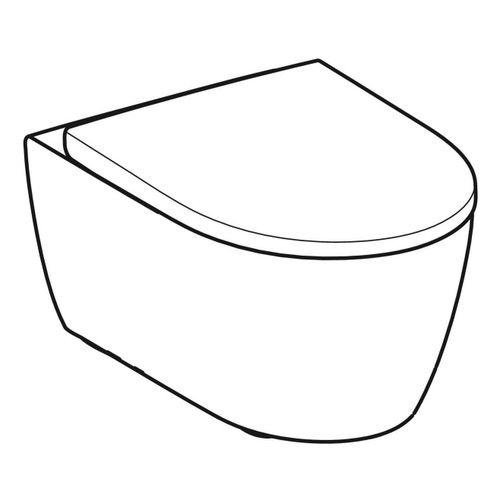 Immagine di Geberit ICON set sanitari sospesi, vaso RIMFREE, con sedile a chiusura ammortizzata, bidet monoforo con troppopieno, colore bianco finitura lucido 501.663.00.1-501.898.00.1