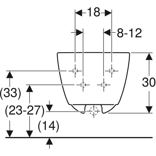 Immagine di Geberit ICON bidet sospeso, con foro rubinetteria e troppopieno, con fissaggio nascosto, colore bianco finitura lucido 501.898.00.1