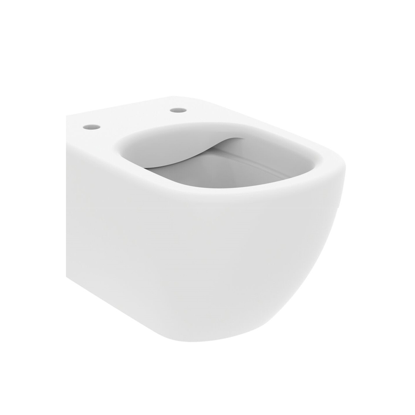 Immagine di Ideal Standard TESI vaso sospeso RmLS+ con sedile slim con chiusura rallentata e fissaggi nascosti, colore bianco finitura opaco T5360V1