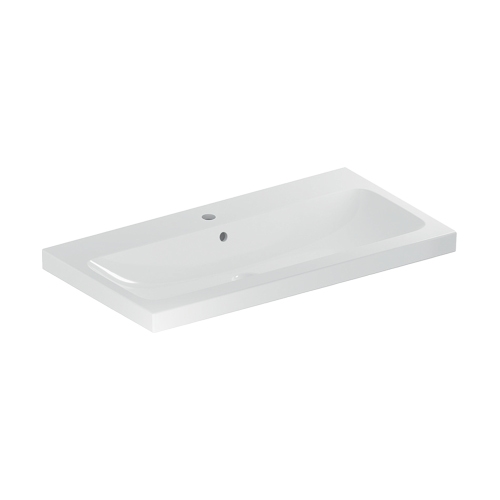 Immagine di Geberit ICON LIGHT lavabo L.90 cm, con foro rubinetteria e troppopieno, colore bianco finitura lucido 501.836.00.1