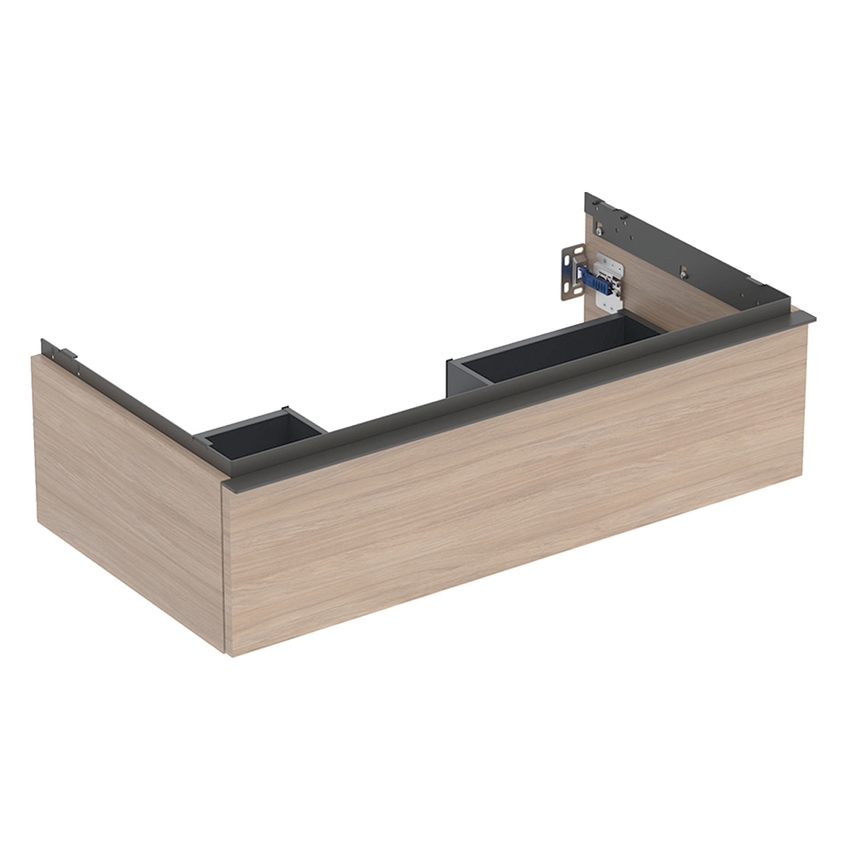 Immagine di Geberit ICON mobile sospeso L.90 cm per lavabo, con un cassetto, maniglia colore lava finitura opaco, mobile finitura rovere 502.312.JH.1