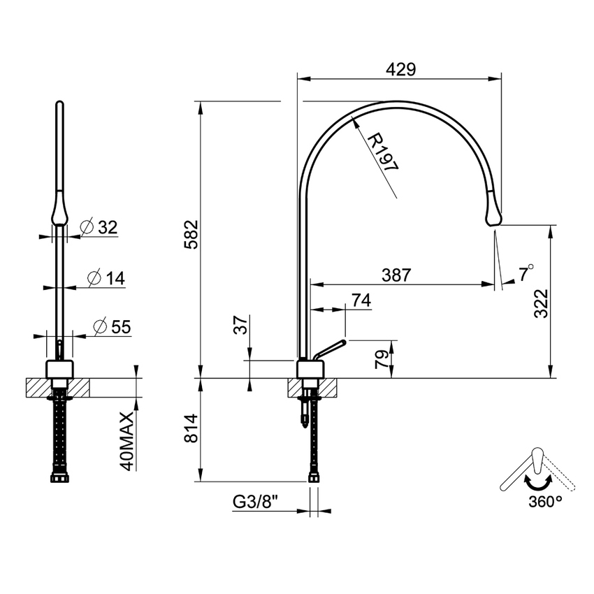 Gessi Goccia Miscelatore Lavabo H P Cm Senza Scarico