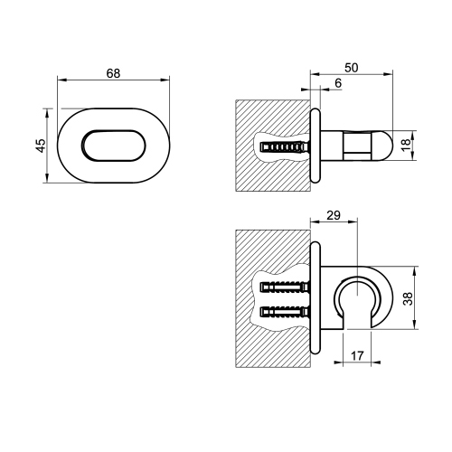 Immagine di Gessi GOCCIA supporto fisso per doccetta, finitura cromo 33757#031