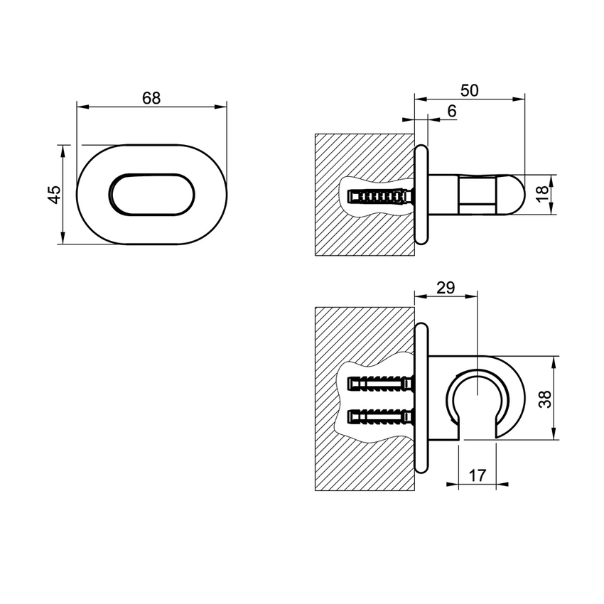 Immagine di Gessi GOCCIA supporto fisso per doccetta, finitura cromo 33757#031