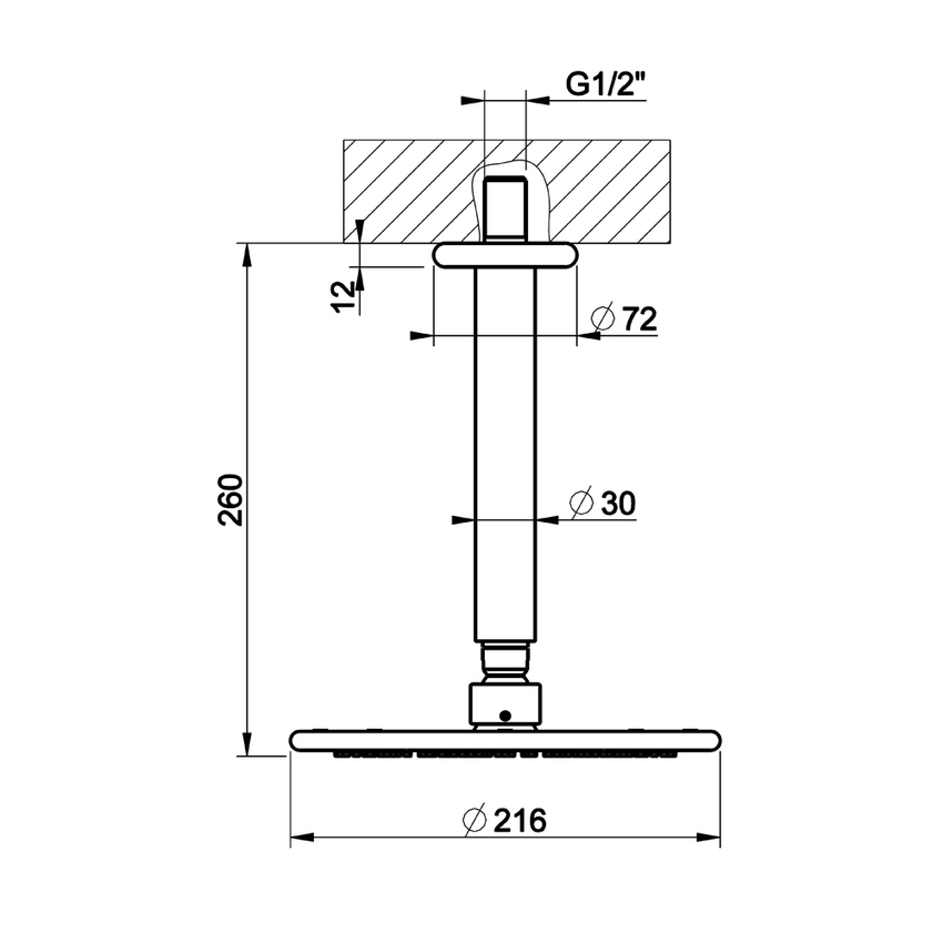 Immagine di Gessi GOCCIA soffione anticalcare per doccia, a soffitto, orientabile, finitura cromo 33762#031