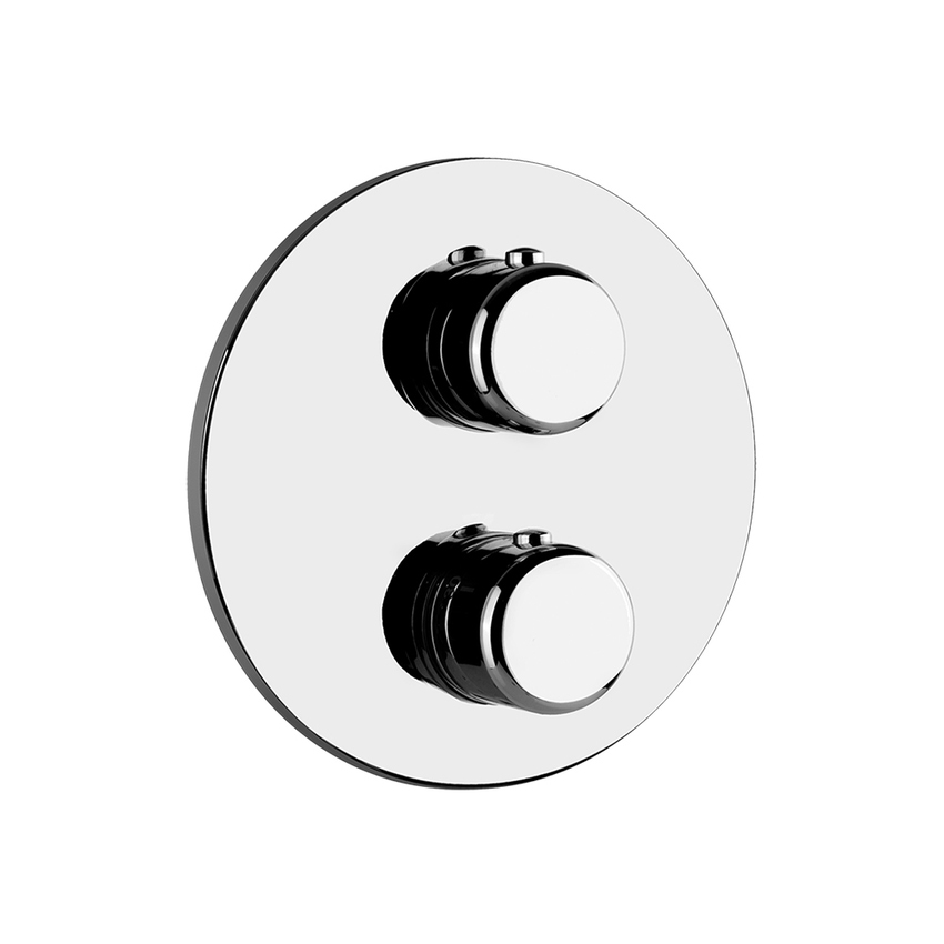 Immagine di Gessi GOCCIA miscelatore termostatico per doccia, a parete, 3 vie, senza corpo incasso, finitura cromo 33846#031