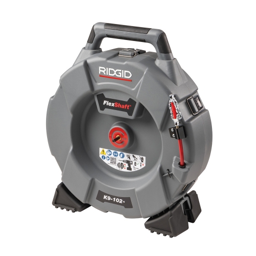 Immagine di Ridgid FlexShaft K9-102+ Stasatrice per pulizia scarichi per tubi da 1" 1/4 - 2" (32 – 50 mm), dotata di cavo da 15,2 m (50') diametro da 1/4" (6 mm) e kit 76193