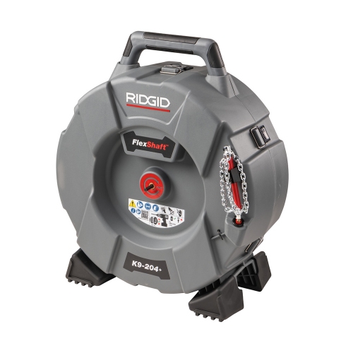 Immagine di Ridgid Kit composto da FlexShaft K9-204+ stasatrice per pulizia scarichi per tubi da 2"-4", con cavo da 21,3 m, demolitore FlexShaft K9-204, per tubi 50 mm con 2 catene e cavo FlexShaft DeadCore da 5/16" x 70' 76198+66578+76328