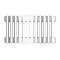 Immagine di Irsap TESI 6 radiatore 12 elementi H.250 L.54 P.21,5 cm, colore nero finitura ruvido RT625001230IR02N