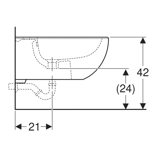 Immagine di Geberit SELNOVA PREMIUM bidet sospeso con fissaggio nascosto, con foro per rubinetteria e troppopieno, colore bianco finitura lucido 501.993.00.1