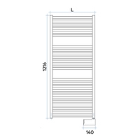 Immagine di Irsap QUADRE' ELETTRICO scaldasalviette 24 tubi, 2 intervalli, H.121,6 L.53 P.3 cm, controllo elettronico Wi-Fi, colore nero finitura opaco Cod.K1 QSM053EK1IR01NNN01