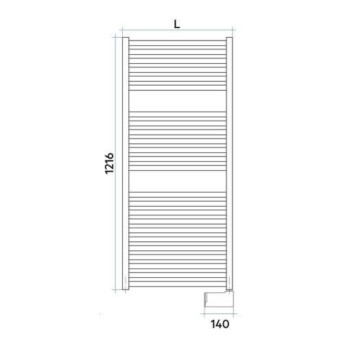 Immagine di Irsap QUADRE' ELETTRICO scaldasalviette 24 tubi, 2 intervalli, H.121,6 L.53 P.3 cm, controllo elettronico Wi-Fi, colore grigio chiaro finitura opaco Cod.8N QSM053E8NIR01NNN01