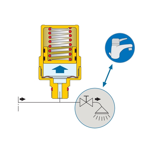 Immagine di Caleffi ANTISHOCK ammortizzatore del colpo d'ariete, attacco G 1/2" A (ISO 228-1) M 525040