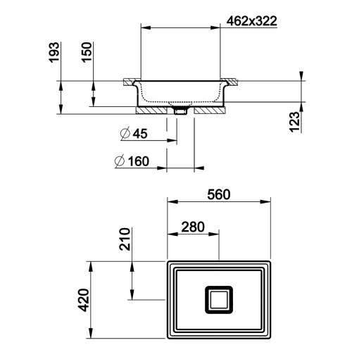 Immagine di Gessi TOTAL LOOK lavabo da appoggio L.56 P.42 cm, senza troppopieno, colore bianco finitura lucido 46805#516