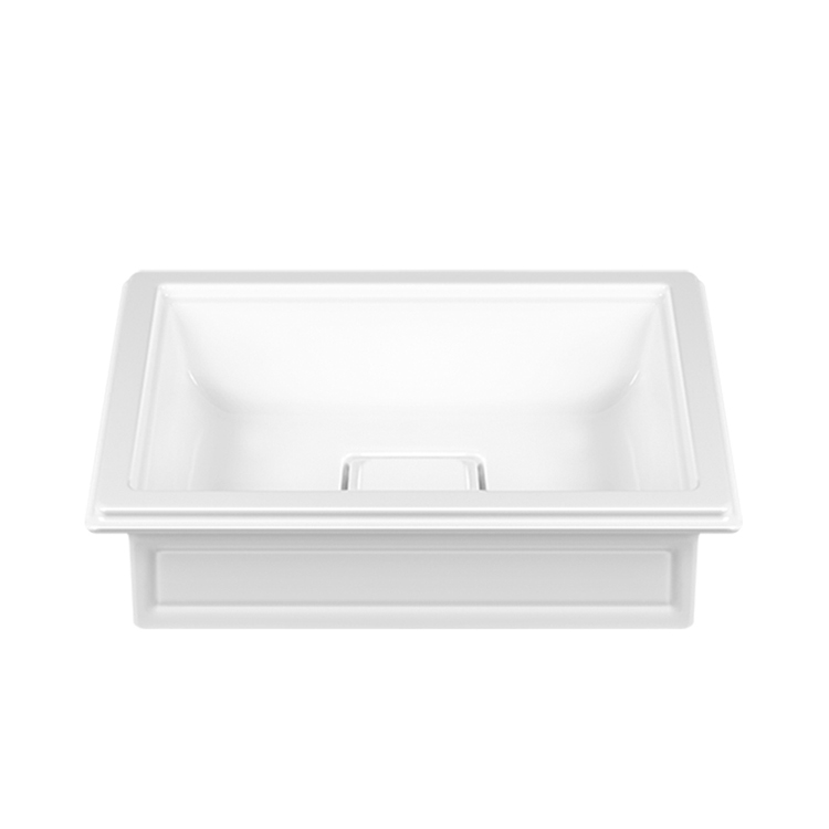 Immagine di Gessi TOTAL LOOK lavabo da appoggio L.56 P.42 cm, senza troppopieno, colore bianco finitura lucido 46805#516