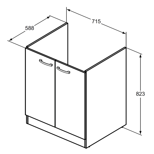 Immagine di Ideal Standard LAGO mobile sottolavatoio con asse in legno L.72 P.60 cm, colore bianco finitura lucido J0027PW