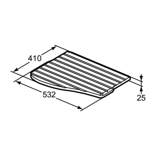 Immagine di Ideal Standard LAGO asse in legno per lavatoio L.53 P.41 cm, colore neutro J1097EC