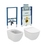 Immagine di Ideal Standard TESI set completo sanitari sospesi, vaso con sedile a chiusura ammortizzata e bidet monoforo, colore bianco finitura opaco, moduli d'installazione DUOFIX per parete in cartongesso 111.907.00.5D-TESIBO