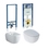 Immagine di Geberit CITTERIO set completo sanitari sospesi, vaso con sedile a chiusura ammortizzata e bidet monoforo, colore bianco finitura lucido, modulo installazione DUOFIX per parete in cartongesso 111.907.00.5-CITTERIOD