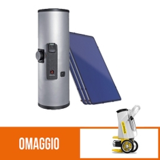 Immagine di Sonnenkraft COMPACT KIT SKR solare a circolazione forzata con 3 collettori SKR area 7,5 mq. e accumulo ACS da 400 l + omaggio FPPRO pompa di carico con fusto e tubi flessibili 230V, 50 m di prevalenza 3451+FPPRO