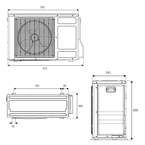 Immagine di Bosch CSH3400iAW 4 ORS Pompa di calore aria/acqua reversibile splittata monofase CS3400iAWS 4 OR-S e unità interna HC3400iAW 8 I abbinabile ad un generatore ausiliario (non incluso) 7735252281