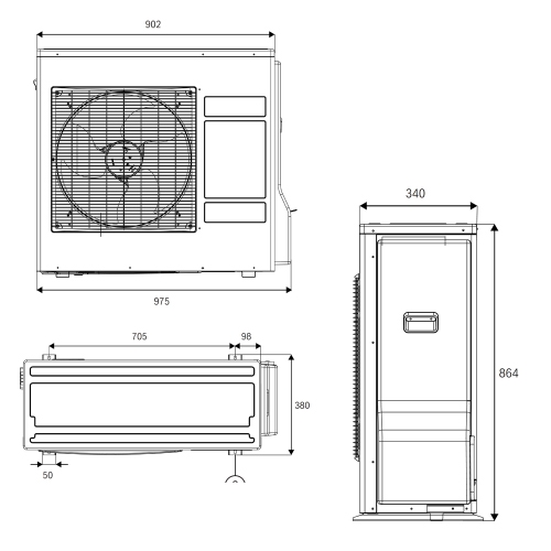 Immagine di Bosch CS3400iAWS 10 ORE-S Pompa di calore aria/acqua reversibile splittata monofase CS3400iAWS 10-S e unità interna CS3400iAWS 10 E con resistenza integrata 7735252279