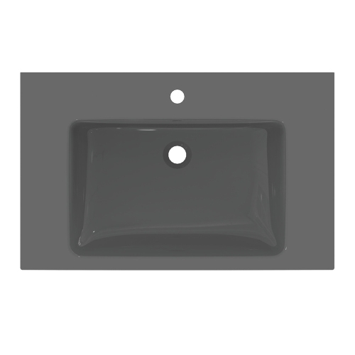 Immagine di Ideal Standard I.LIFE B lavabo top L.81 cm, monoforo, con troppopieno, colore grigio finitura lucido T460458