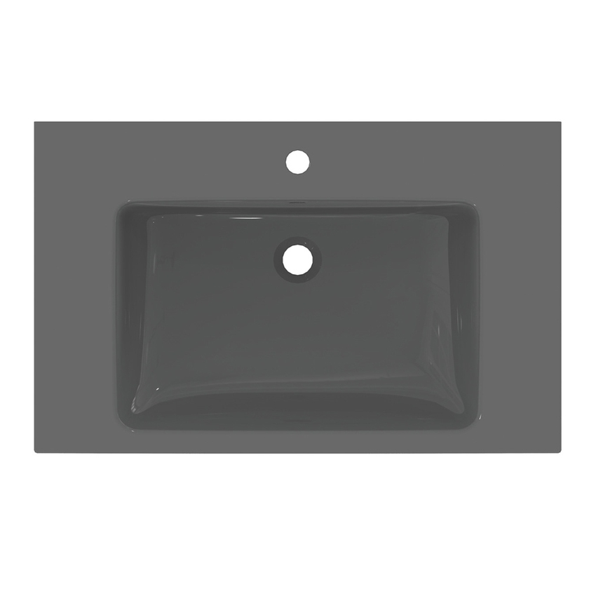 Immagine di Ideal Standard I.LIFE B lavabo top L.81 cm, monoforo, con troppopieno, colore grigio finitura lucido T460458