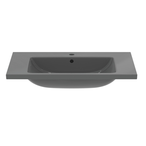 Immagine di Ideal Standard I.LIFE B lavabo top L.81 cm, monoforo, con troppopieno, colore grigio finitura lucido T460458