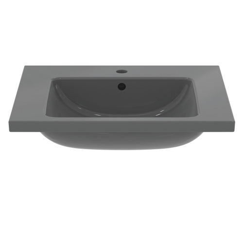Immagine di Ideal Standard I.LIFE B lavabo top L.61 cm, monoforo, con troppopieno, colore grigio finitura lucido T460558