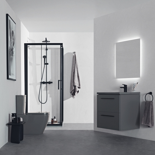 Immagine di Ideal Standard I.LIFE B vaso a terra per cassetta, senza sedile, senza cassetta e senza brida, colore grigio finitura lucido T461258