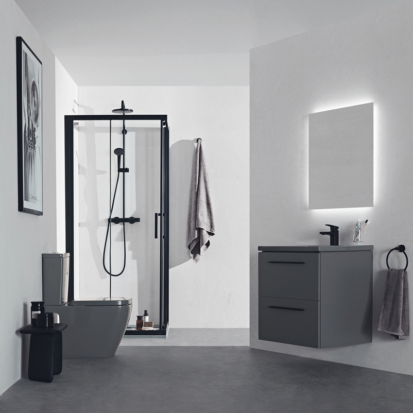 Immagine di Ideal Standard I.LIFE B vaso a terra per cassetta, senza sedile, senza cassetta e senza brida, colore grigio finitura lucido T461258