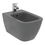 Immagine di Ideal Standard I.LIFE B set sanitari sospesi, vaso RimLS+ senza brida, con sedile avvolgente a discesa rallentata, bidet monoforo con troppopieno, colore grigio finitura lucido T461458+T500358+T461458