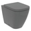 Immagine di Ideal Standard I.LIFE B set sanitari a terra, vaso filo parete senza brida, con sedile avvolgente a discesa rallentata, bidet monoforo con troppopieno, colore grigio finitura lucido T461658+T500358+T461758