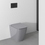 Immagine di Ideal Standard I.LIFE B set sanitari a terra, vaso filo parete senza brida, con sedile avvolgente a discesa rallentata, bidet monoforo con troppopieno, colore grigio finitura lucido T461658+T500358+T461758