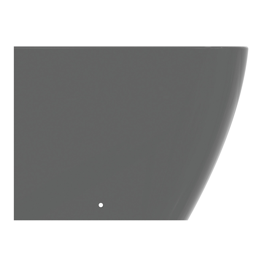 Immagine di Ideal Standard I.LIFE B set sanitari a terra, vaso filo parete senza brida, con sedile avvolgente a discesa rallentata, bidet monoforo con troppopieno, colore grigio finitura lucido T461658+T500358+T461758