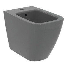 Immagine di Ideal Standard I.LIFE B bidet a terra monoforo, a filo parete, con foro del troppopieno, colore grigio finitura lucido T461758