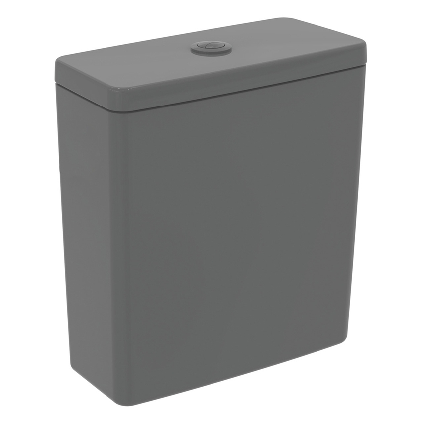 Immagine di Ideal Standard I.LIFE cassetta con batteria double flush per vaso a terra, colore grigio finitura lucido T472358