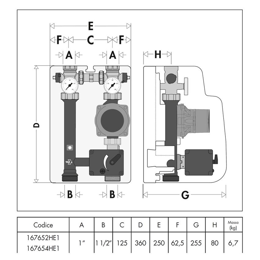 Immagine di Caleffi Gruppo di regolazione motorizzato per impianti di riscaldamento DN 25, 230 V 167652HE1