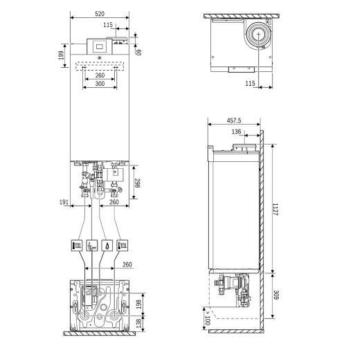 Immagine di Bosch Condens GC7000WP-85 Caldaia a condensazione murale 85 kW, ad alta potenza per centrali termiche, SOLO riscaldamento 7736702313