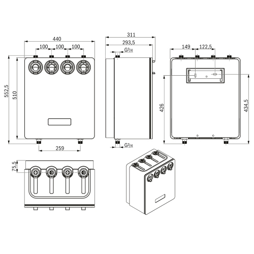 Immagine di Bosch HSM2-U 20/7 MM200 kit idraulico per gestione di due zone, una diretta ed una miscelata 8732950245