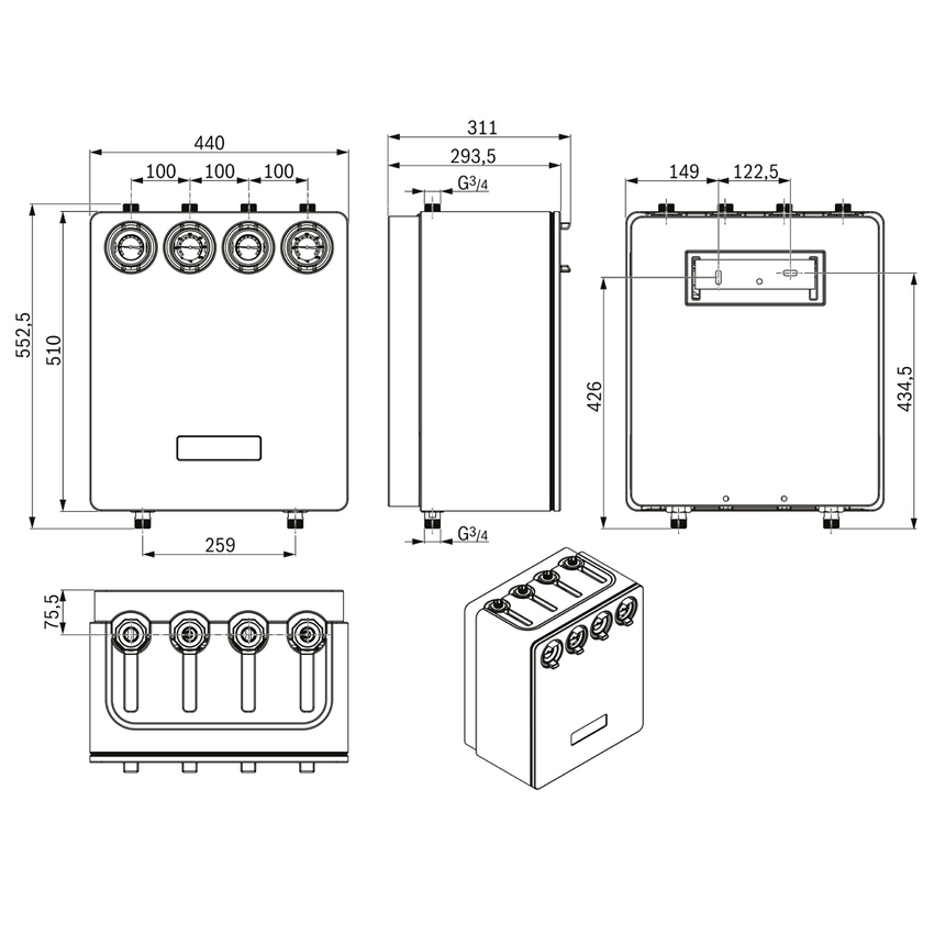 Immagine di Bosch HSM2-U 20/7 MM200 kit idraulico per gestione di due zone, una diretta ed una miscelata 8732950245