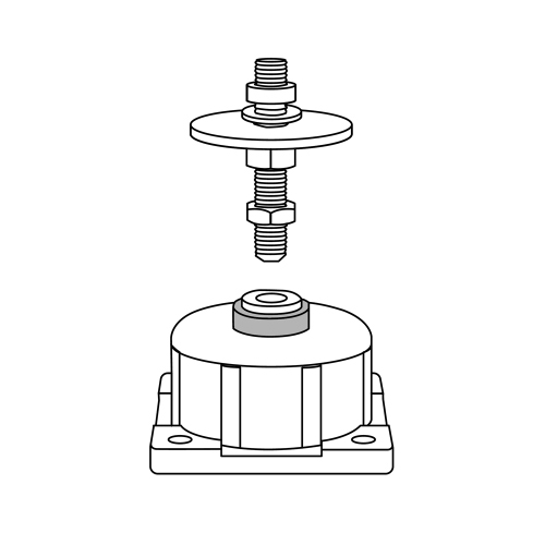 Immagine di Bosch Supporti antivibranti per unità esterne modello 31 nelle versioni base, IP e V; da 16 a 24 nella versione P (con puffer) 8738214120