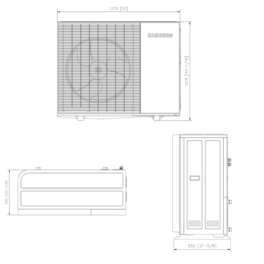 Immagine di Samsung EHS MONO R290 Sistema integrato composto da pompa di calore trifase 16 kW e modulo idronico HYDRO UNIT S2 2 zone per riscaldamento, raffrescamento e produzione ACS AE160CXYDGK/EU+AE160DNZMPK/EU